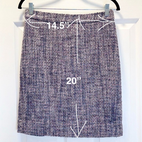 J.Crew No. 2 Purple Multi-Color Tweed Pencil Skirt - Picture 10 of 10